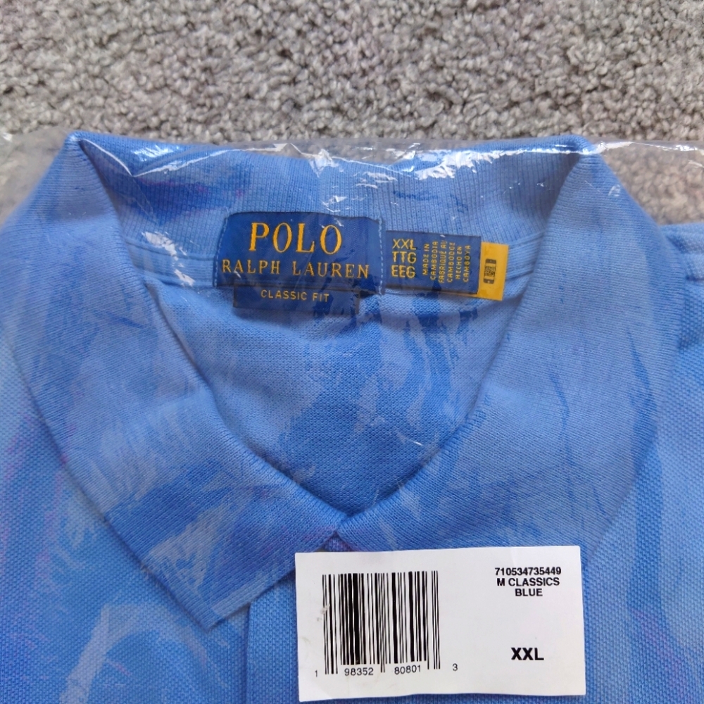Polo Ralph Lauren Classic-Fit Cotton Polo Shirt Campus Blue Size XXL - Picture 12 of 13